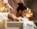 enjoying massage with closed eyes spa resort