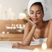head resting relaxing spa salon